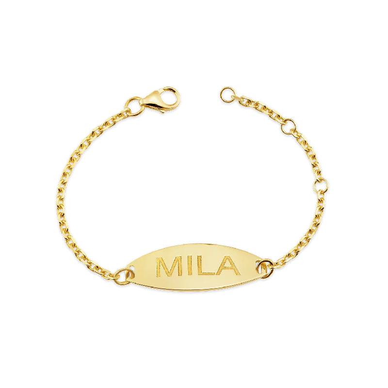 Exclusive Online Discounts On Stylish Jewelry Kids Signature Elongated Oval ID Engravable Bracelet Exclusive Online Discounts On Stylish Jewelry Kids Signature Elongated Oval ID Engravable Bracelet