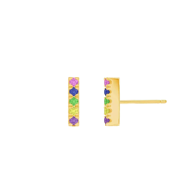 Gorgeous Jewelry, Limited-Time Savings Kids U Pave Petit Rainbow Bar Earrings