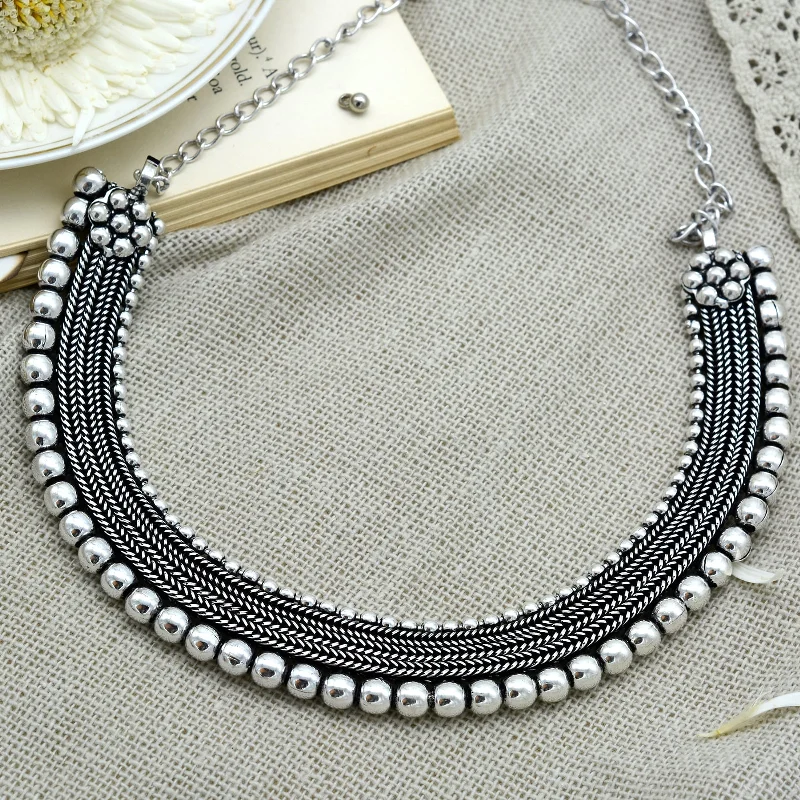 Shop Dazzling Rings, Earrings, And More At Special Discounts Mira Silver Oxidized Necklace Shop Dazzling Rings, Earrings, And More At Special Discounts Mira Silver Oxidized Necklace