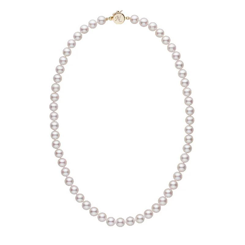 Elegant Rose Gold Jewelry For A Stylish Touch Personalized 18 Inch 7.5-8.0 mm AAA Akoya Pearl Circle Clasp Necklace Elegant Rose Gold Jewelry For A Stylish Touch Personalized 18 Inch 7.5-8.0 mm AAA Akoya Pearl Circle Clasp Necklace