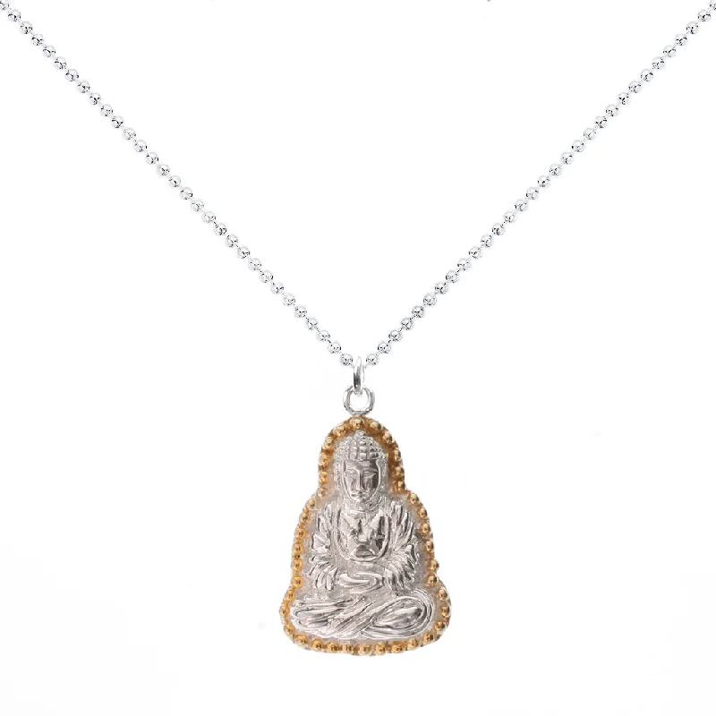 Flash Jewelry Sale – Get Stunning Pieces At Low Prices Praying Buddha Necklace in Sterling Silver with Gold Vermeil Flash Jewelry Sale – Get Stunning Pieces At Low Prices Praying Buddha Necklace in Sterling Silver with Gold Vermeil