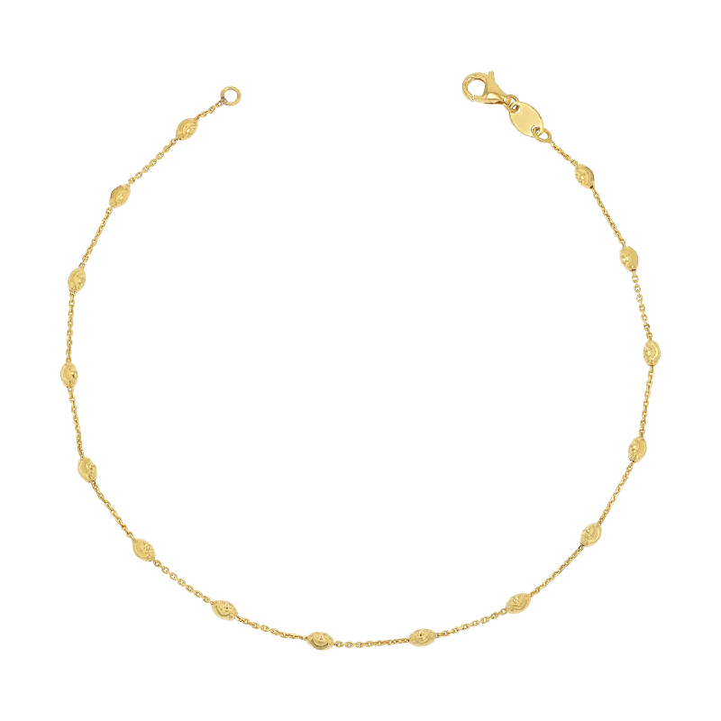 Shop High-Quality Jewelry At Jaw-Dropping Discounts Spaced Mooncut Bead Anklet