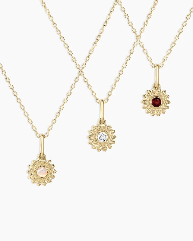 Luxury Handcrafted Jewelry For Elegant Looks Sun Birthstone Charm Necklace