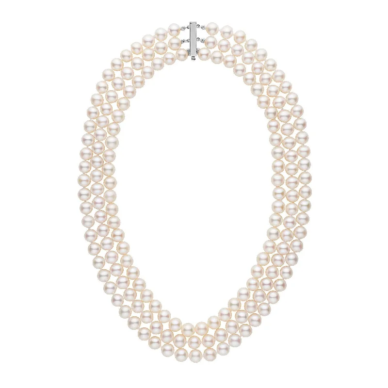 Trending Jewelry Now Available At Exclusive Prices Triple Strand 8.5-9.0 mm AAA White Freshwater Pearl Necklace Trending Jewelry Now Available At Exclusive Prices Triple Strand 8.5-9.0 mm AAA White Freshwater Pearl Necklace