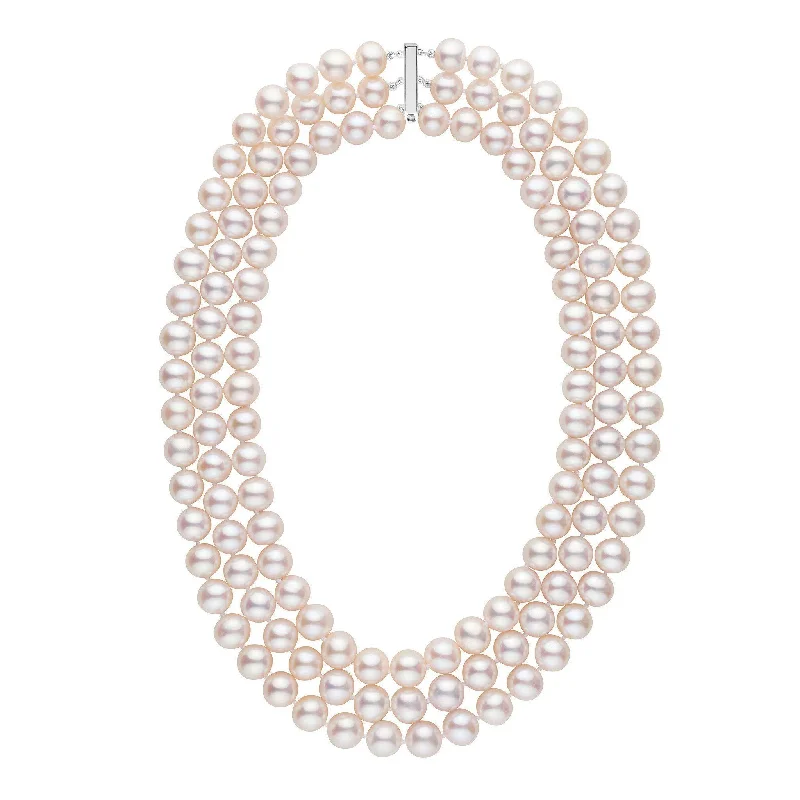 Get The Jewelry You Love At A Price You Love Triple Strand 9.5-10.5 mm AAA White Freshwater Pearl Necklace Get The Jewelry You Love At A Price You Love Triple Strand 9.5-10.5 mm AAA White Freshwater Pearl Necklace