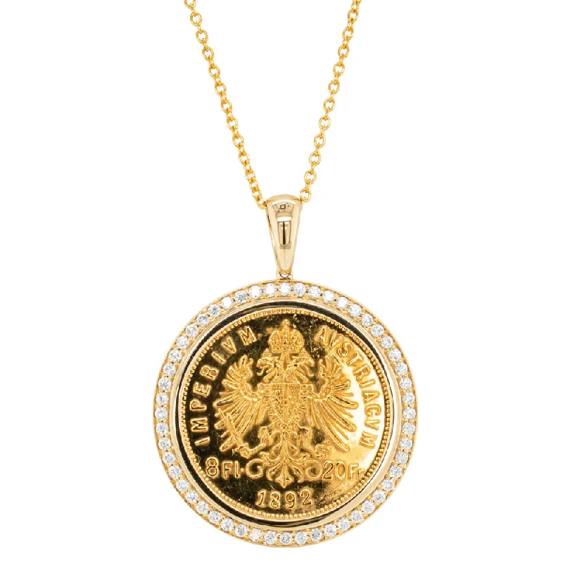 Flash Jewelry Sale – Get Stunning Pieces At Low Prices 14ct Yellow Gold .43ct Diamond Austrian Coin Pendant