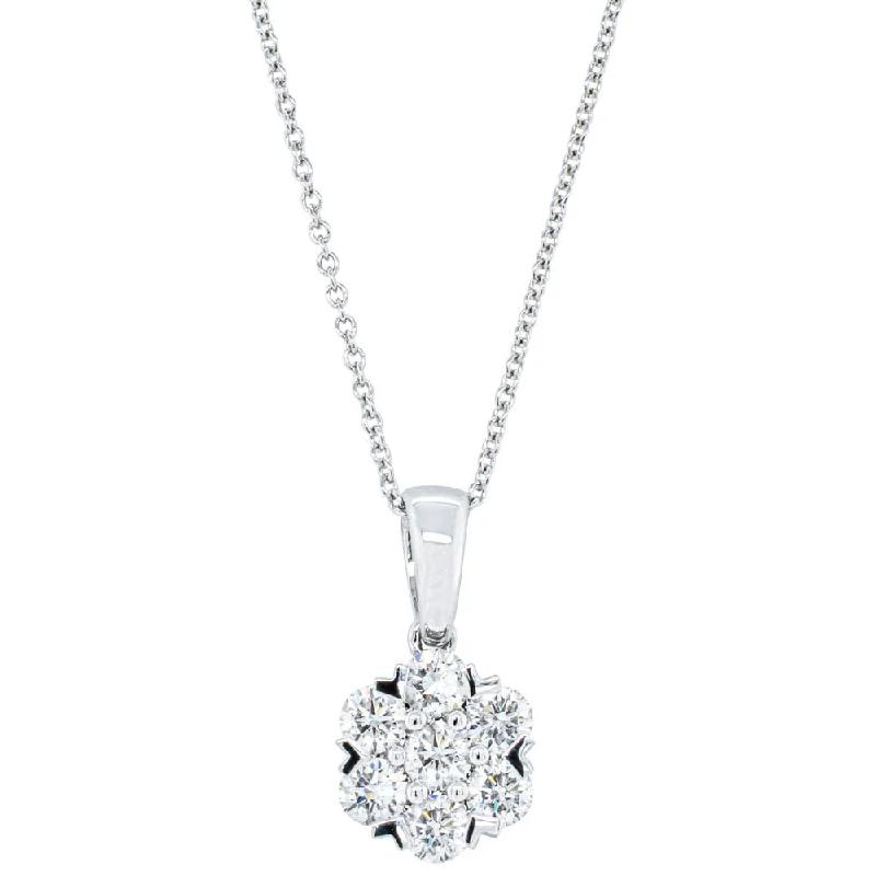 Shop Dazzling Jewelry With Special Promotional Discounts 18ct White Gold 1.20ct Diamond Lotus Pendant