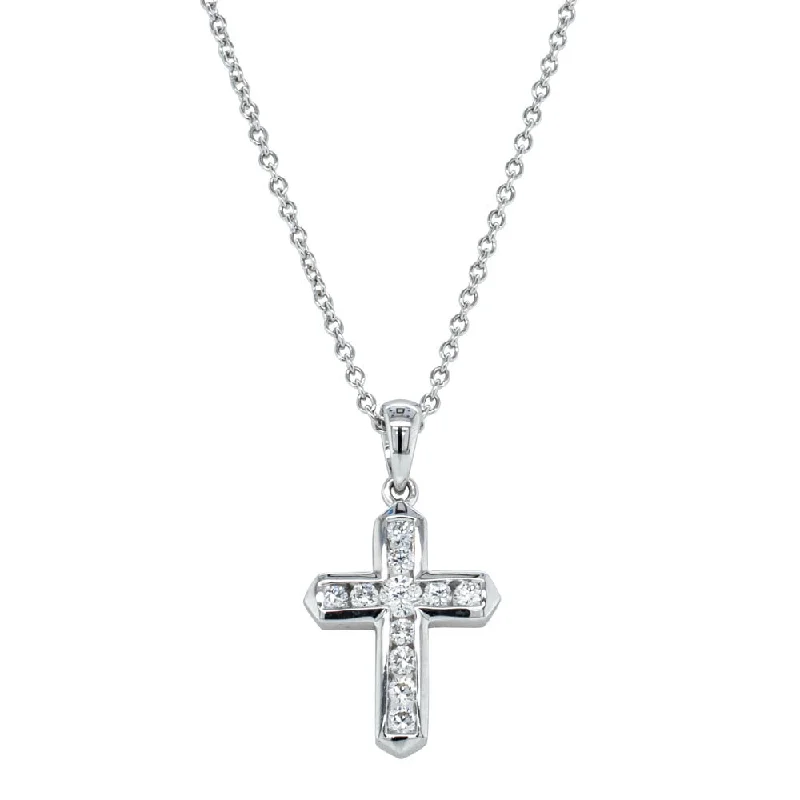 Shop Signature Jewelry Styles At Exclusive Prices 18ct White Gold .26ct Diamond Cross Pendant