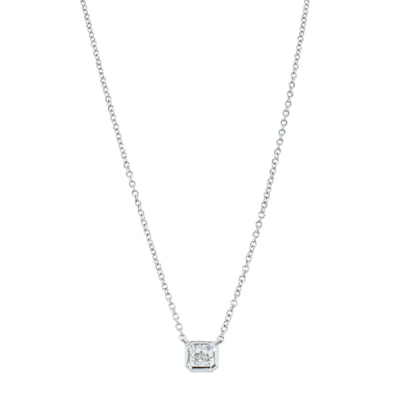 Best Jewelry Deals – Shop Premium Pieces At Great Prices 18ct White Gold .46ct Radiant Cut Diamond Natalia Pendant