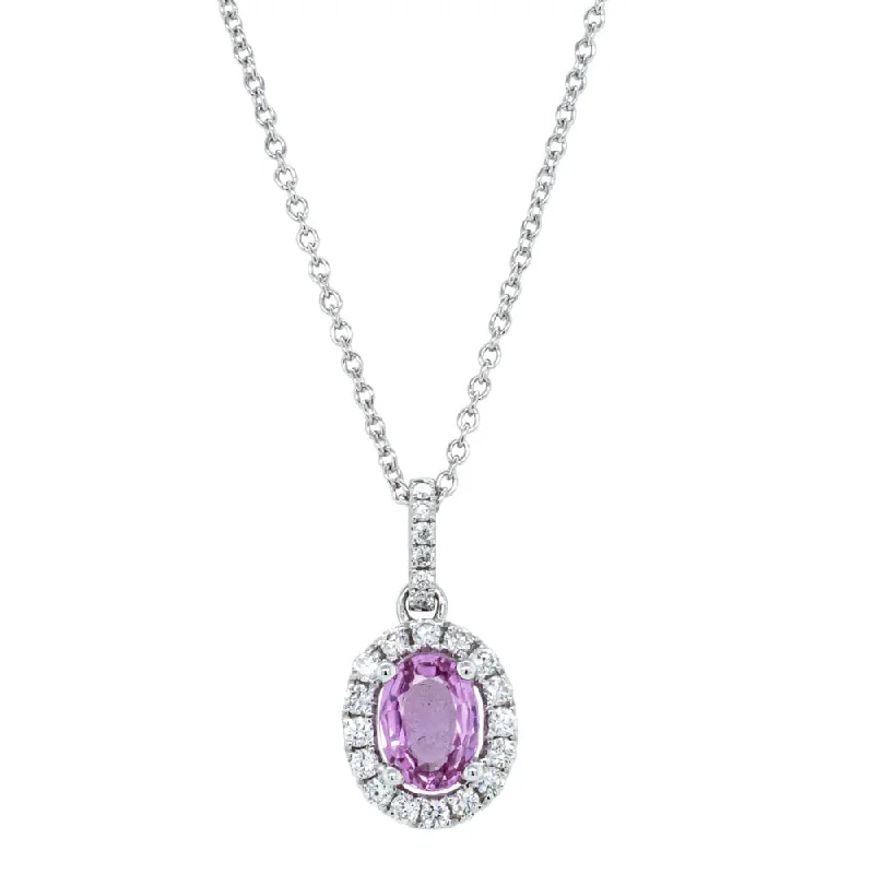 Limited-Time Jewelry Discounts – Shine Without The Splurge 18ct White Gold .85ct Pink Sapphire & Diamond Pendant