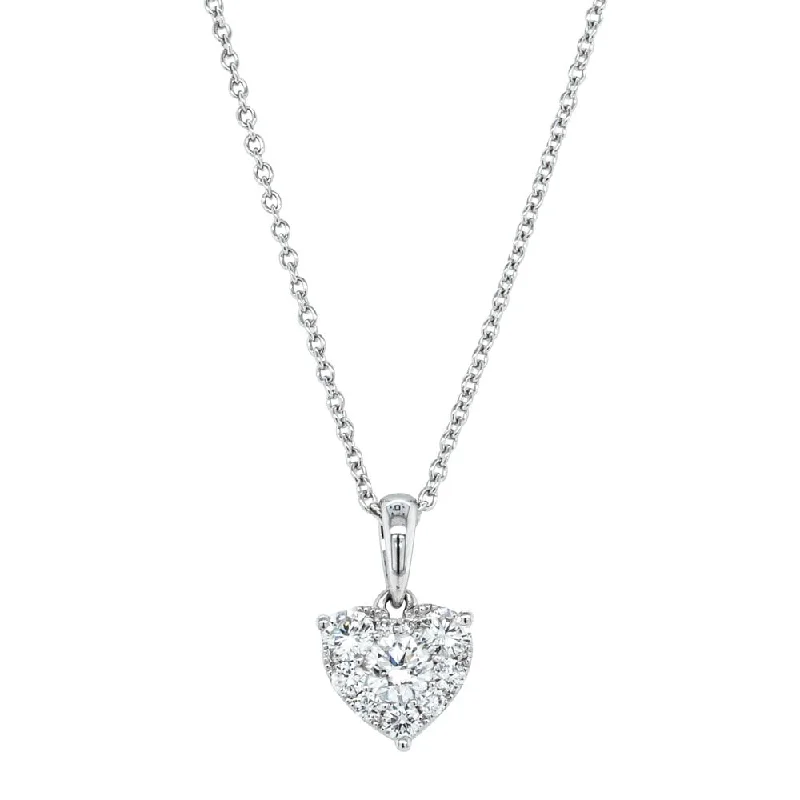 Jewelry Clearance – Final Chance To Save Big 18ct White Gold .62ct Diamond Heart Necklace