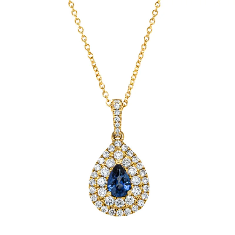 Elegant Necklaces And Bracelets At Limited-Time Offers 18ct Yellow Gold .66ct Sapphire & Diamond Pendant