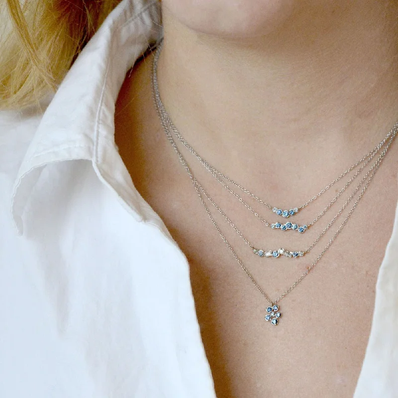 Affordable Elegance – Special Jewelry Sale Now Live Cascade Diamond & Blue Sapphire Necklace