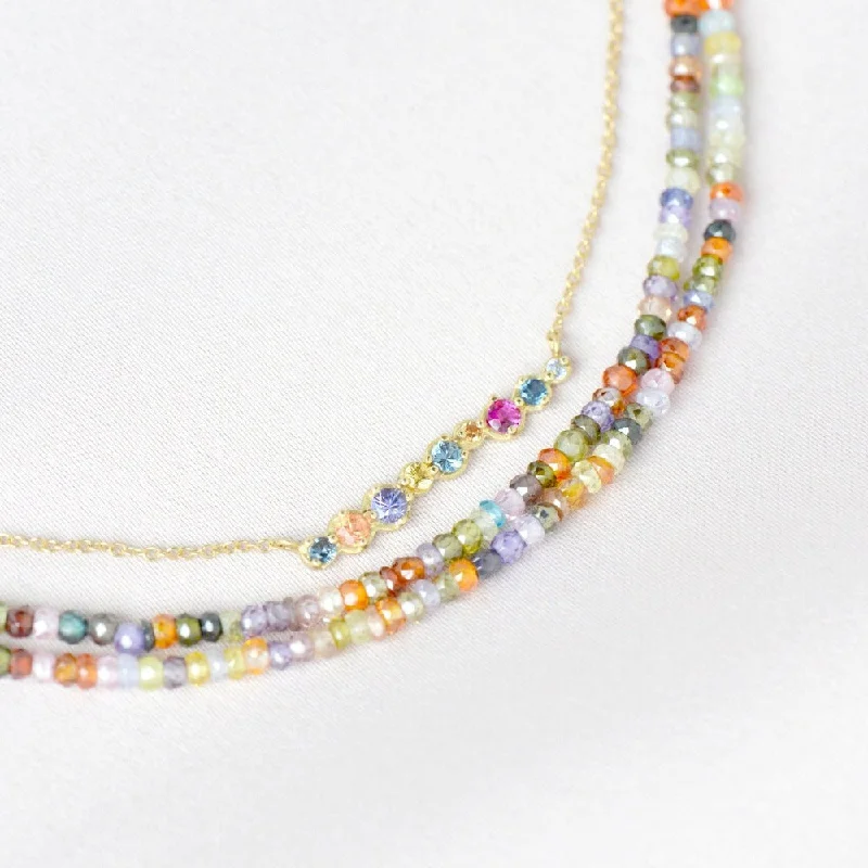 Sparkle On A Budget – Fine Jewelry For Less Multi-Coloured Sapphire Bar Necklace