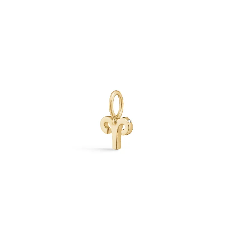 Exclusive Online Jewelry Sale – Don't Wait My Zodiac Aries 18K Gold Pendant w. Diamonds