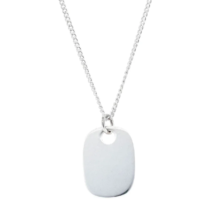 Luxury Jewelry Clearance – Shop Premium Styles Now Sterling Silver ID Pendant With Curb Chain