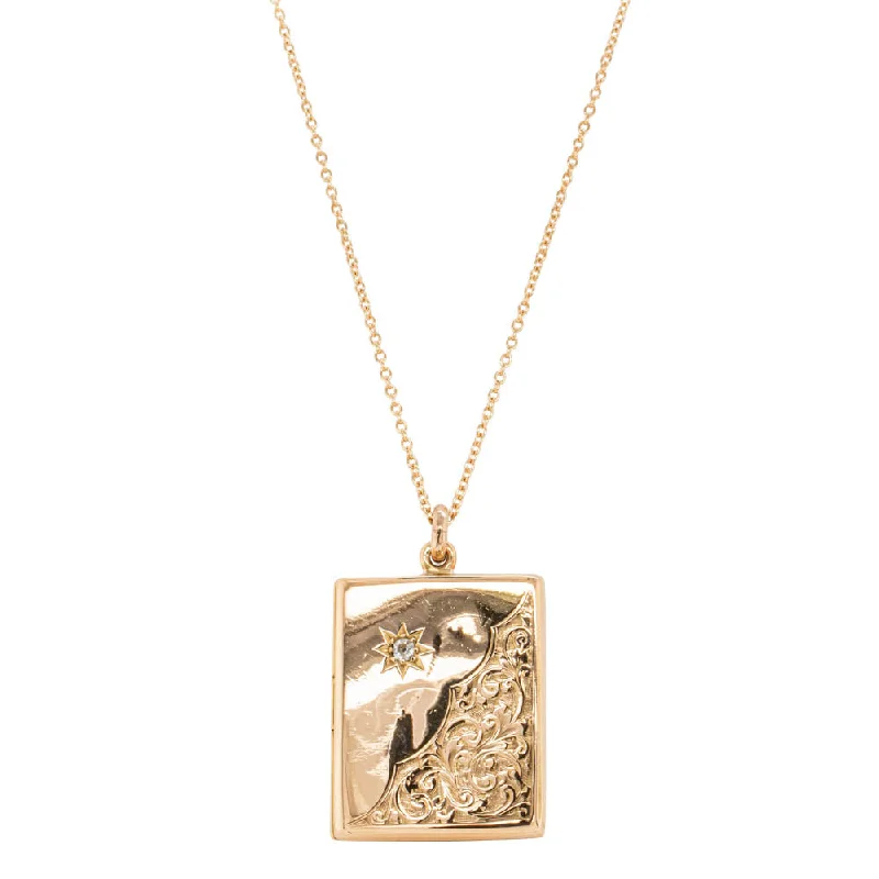 Affordable Luxury Jewelry – Style At A Great Price Vintage 15ct Yellow Gold Diamond Engraved Locket