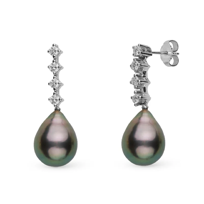 Premium Jewelry, Premium Discounts – Act Fast 10.0-11.0 mm Tahitian Drop Pearl and Diamond Luminary Earrings Premium Jewelry, Premium Discounts – Act Fast 10.0-11.0 mm Tahitian Drop Pearl and Diamond Luminary Earrings