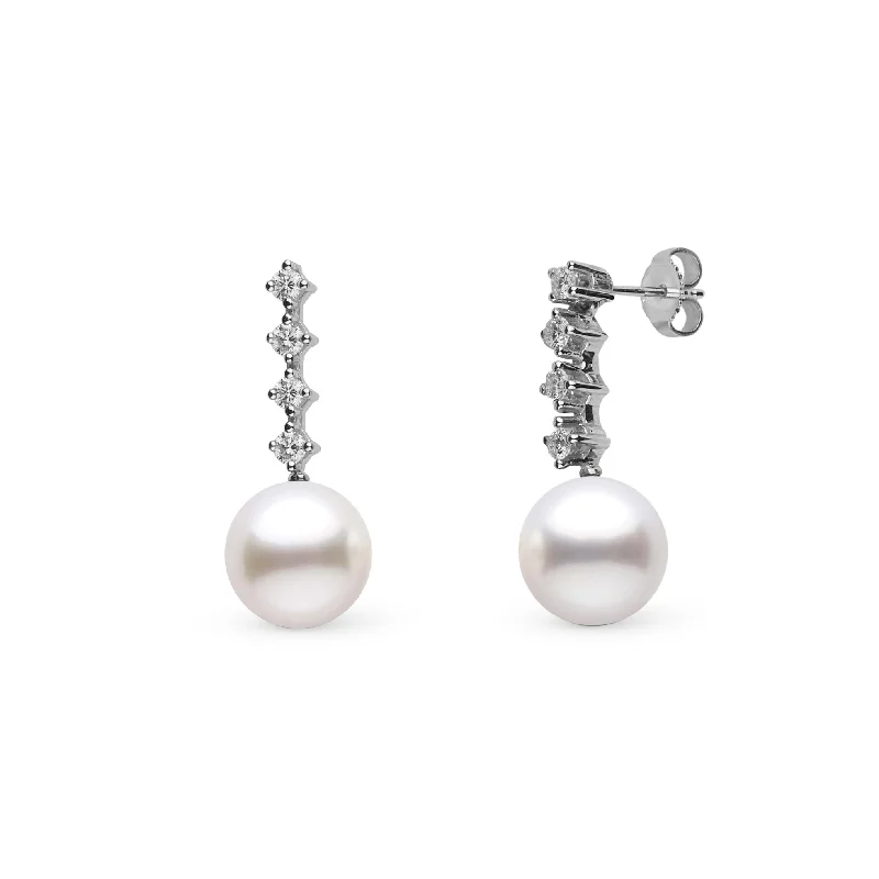 Elegant Jewelry At Unbeatable Prices – Shop Today 10.0-11.0 mm White South Sea Pearl and Diamond Luminary Earrings