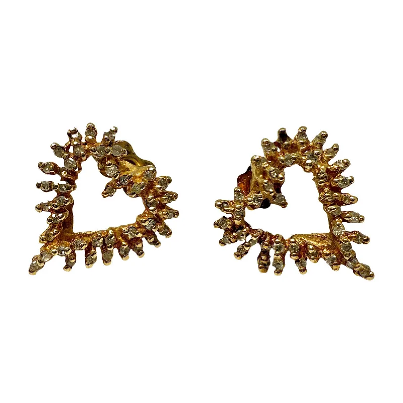 Sparkle In Style With Our Best Jewelry Deals 10K Gold Diamond Heart Stud Earrings