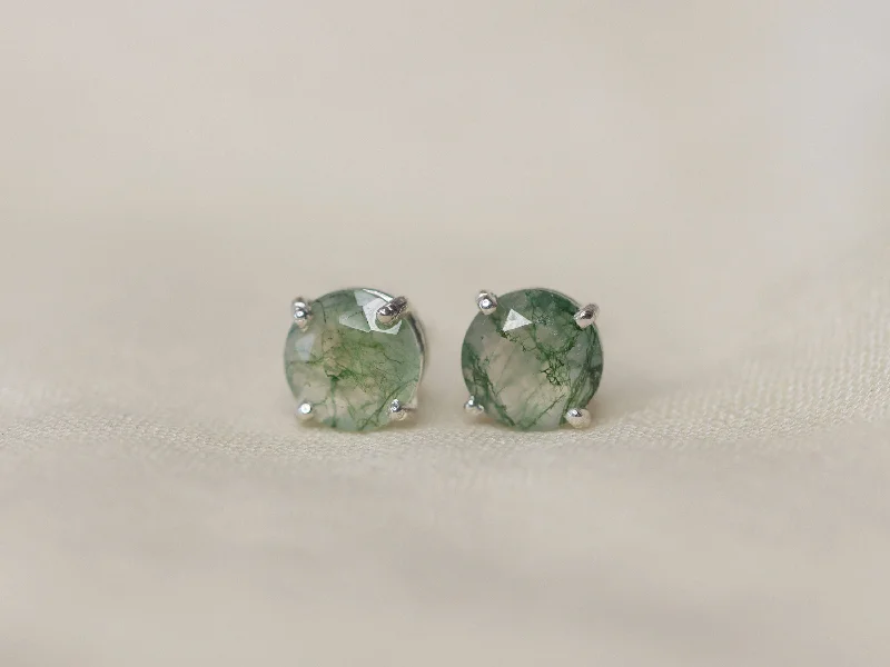 Grab Exquisite Jewelry At The Lowest Prices Moss Agate Stud Earrings
