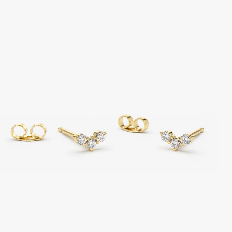 Flash Sale On Stunning Jewelry – Limited Stock Available 14K Gold Mini Trio Diamond Stud Earrings Flash Sale On Stunning Jewelry – Limited Stock Available 14K Gold Mini Trio Diamond Stud Earrings