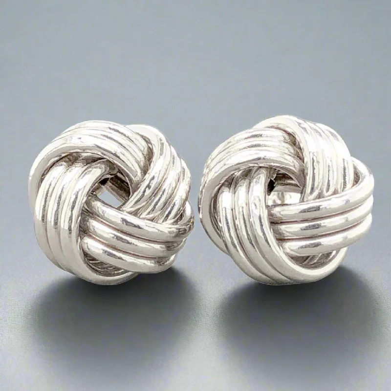 Customized Silver Jewelry For Unique Style 14K W Gold 11.3mm Lovers Knot Stud Earrings Customized Silver Jewelry For Unique Style 14K W Gold 11.3mm Lovers Knot Stud Earrings