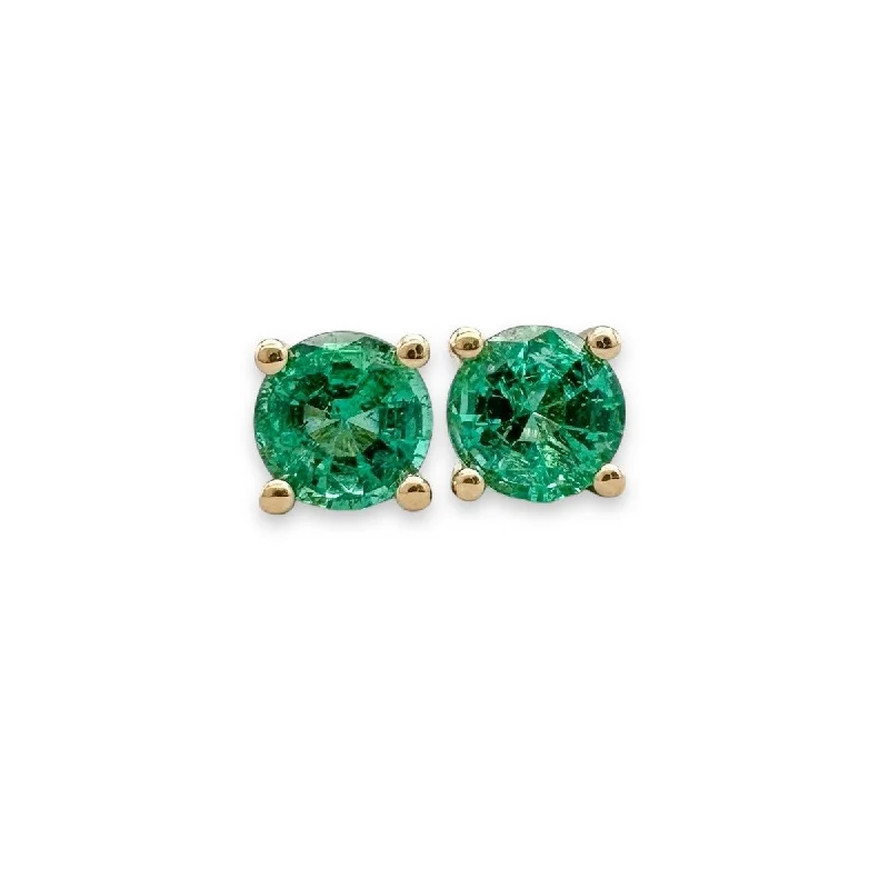 Premium Diamond Jewelry For Unforgettable Moments 14K Y Gold 4mm 0.46ctw Emerald Stud Earrings Premium Diamond Jewelry For Unforgettable Moments 14K Y Gold 4mm 0.46ctw Emerald Stud Earrings