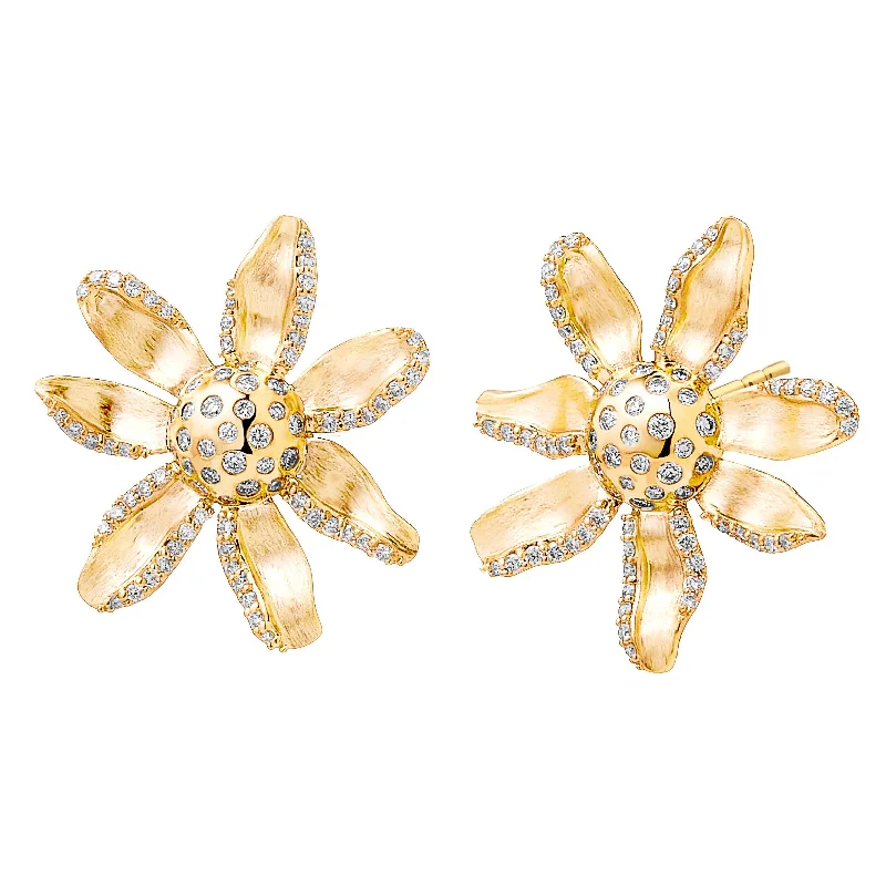 Handmade Pearl Jewelry For Timeless Elegance Sunflower Stud Earrings