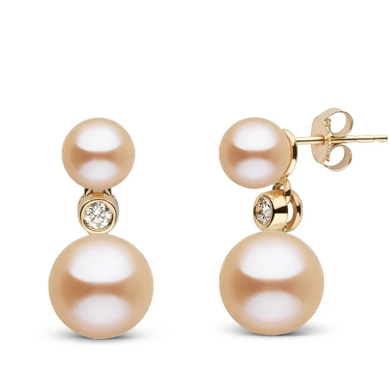 Shop Dazzling Jewelry With Special Promotional Discounts 6.5-9.0 mm Pink Freshadama Pearl and Diamond Duet Dangle Earrings Shop Dazzling Jewelry With Special Promotional Discounts 6.5-9.0 mm Pink Freshadama Pearl and Diamond Duet Dangle Earrings