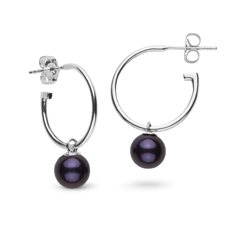 Shop Modern Jewelry Collections With Exclusive Discounts 7.5-8.0 mm AAA Black Freshwater Pearl Charm Hoop Earrings Shop Modern Jewelry Collections With Exclusive Discounts 7.5-8.0 mm AAA Black Freshwater Pearl Charm Hoop Earrings