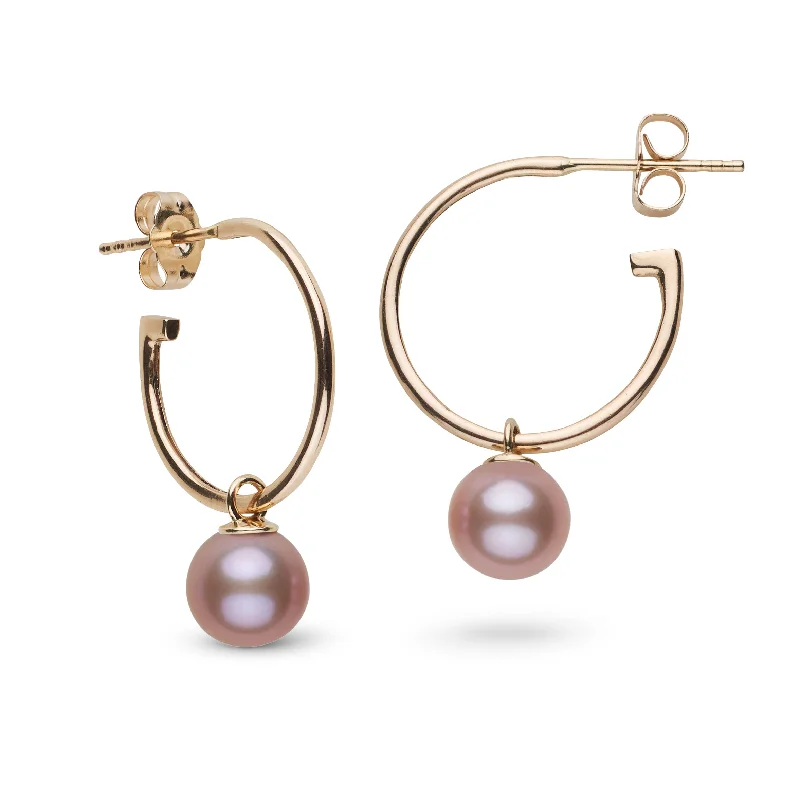 Bold And Beautiful Jewelry Now At Irresistible Prices 7.5-8.0 mm AAA Lavender Freshwater Pearl Charm Hoop Earrings Bold And Beautiful Jewelry Now At Irresistible Prices 7.5-8.0 mm AAA Lavender Freshwater Pearl Charm Hoop Earrings
