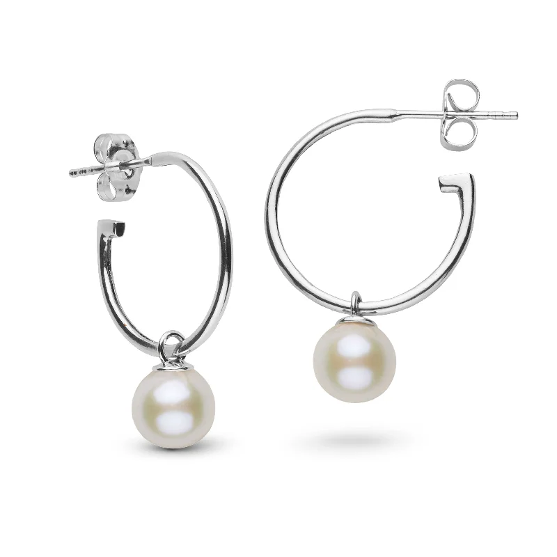 Your Dream Jewelry At Dream Prices – Shop Now 7.5-8.0 mm AAA White Freshwater Pearl Charm Hoop Earrings