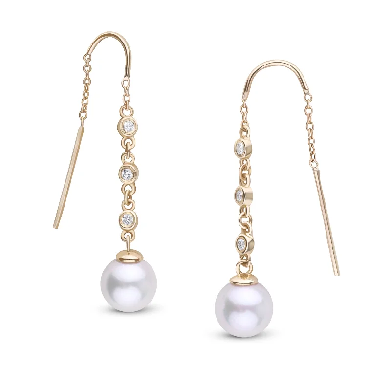 Shop Jewelry That Shines Without The High Price 7.5-8.0 mm Akoya Pearl and Diamond Threader Earrings Shop Jewelry That Shines Without The High Price 7.5-8.0 mm Akoya Pearl and Diamond Threader Earrings
