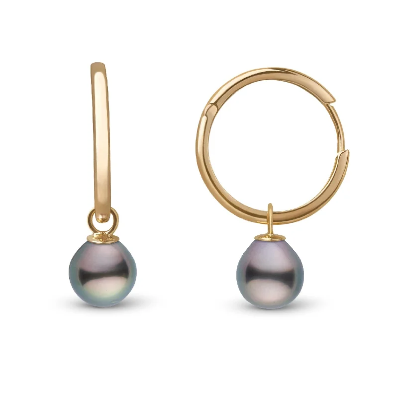 Luxury Meets Affordability – Jewelry Sale Live Now 8.0-9.0 mm Tahitian Drop Pearl Endless Hoop Earrings
