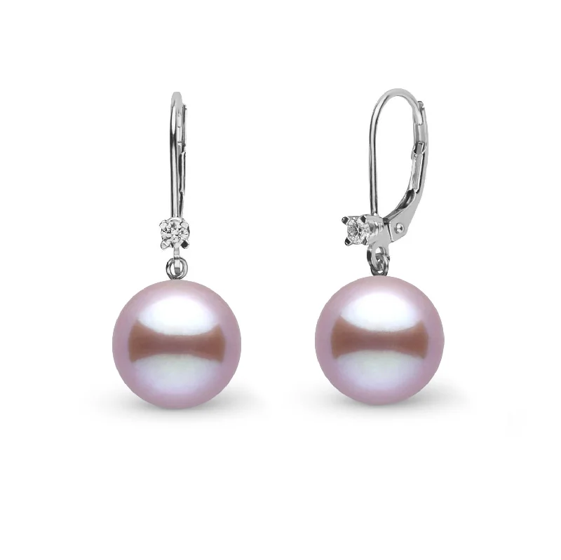 Must-Have Jewelry At Irresistible Discounts 8.5-9.0 mm Lavender Freshadama Pearl and Diamond Harmony Earrings