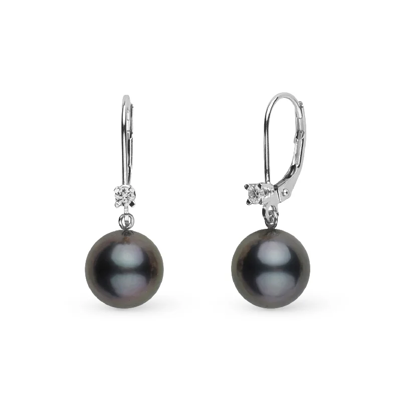 Dazzle In Elegance With Our Biggest Jewelry Sale 9.0-10.0 mm Tahitian Pearl and Diamond Harmony Earrings Dazzle In Elegance With Our Biggest Jewelry Sale 9.0-10.0 mm Tahitian Pearl and Diamond Harmony Earrings