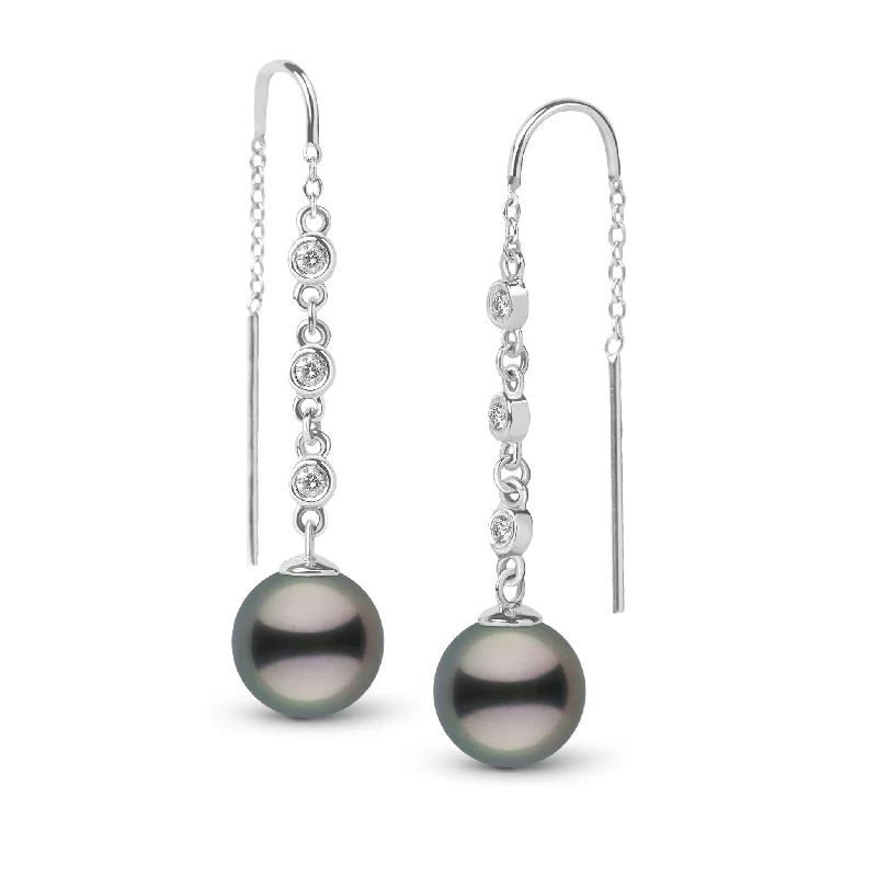 Must-Have Jewelry Pieces At Reduced Prices 9.0-10.0 mm Tahitian Pearl and Diamond Threader Earrings Must-Have Jewelry Pieces At Reduced Prices 9.0-10.0 mm Tahitian Pearl and Diamond Threader Earrings