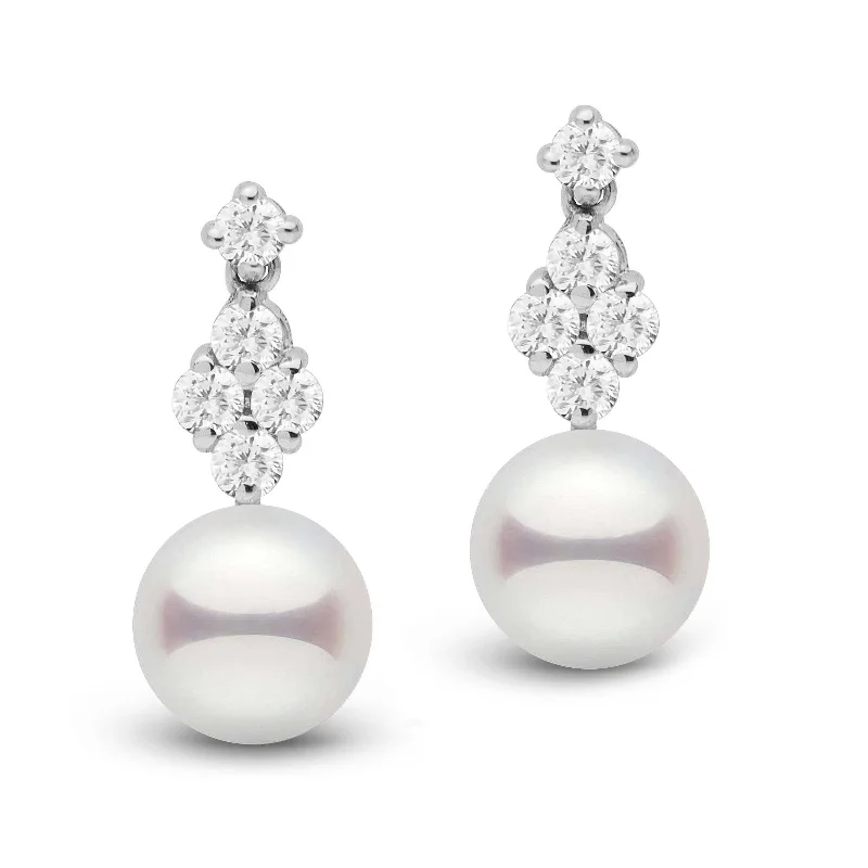 Affordable Luxury Jewelry For Every Occasion 9.0-9.5 mm Akoya Pearl and Diamond Elegance Collection Earrings Affordable Luxury Jewelry For Every Occasion 9.0-9.5 mm Akoya Pearl and Diamond Elegance Collection Earrings