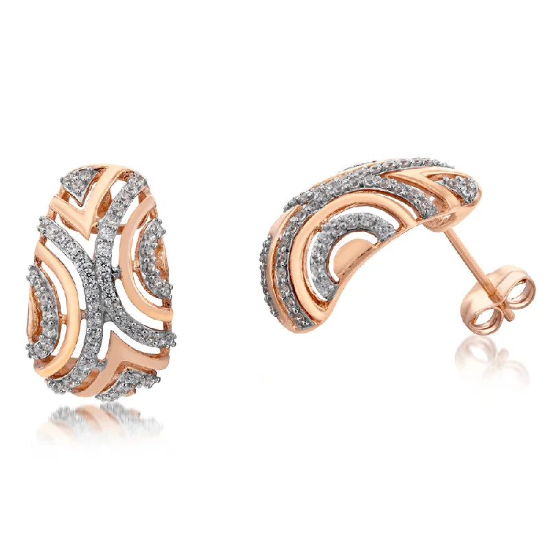 Discover Unique Jewelry With Special Limited-Time Offers 9ct Rose Gold Patterned Cubic Zirconia Half Hoop Earrings Discover Unique Jewelry With Special Limited-Time Offers 9ct Rose Gold Patterned Cubic Zirconia Half Hoop Earrings