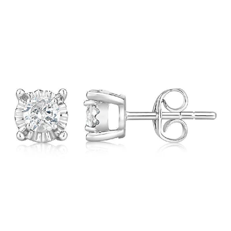 Flash Sale On Elegant Jewelry – Don't Miss Out 9ct White Gold 1/2 Carat Diamond Solitare Studs with Disc Setting Flash Sale On Elegant Jewelry – Don't Miss Out 9ct White Gold 1/2 Carat Diamond Solitare Studs with Disc Setting