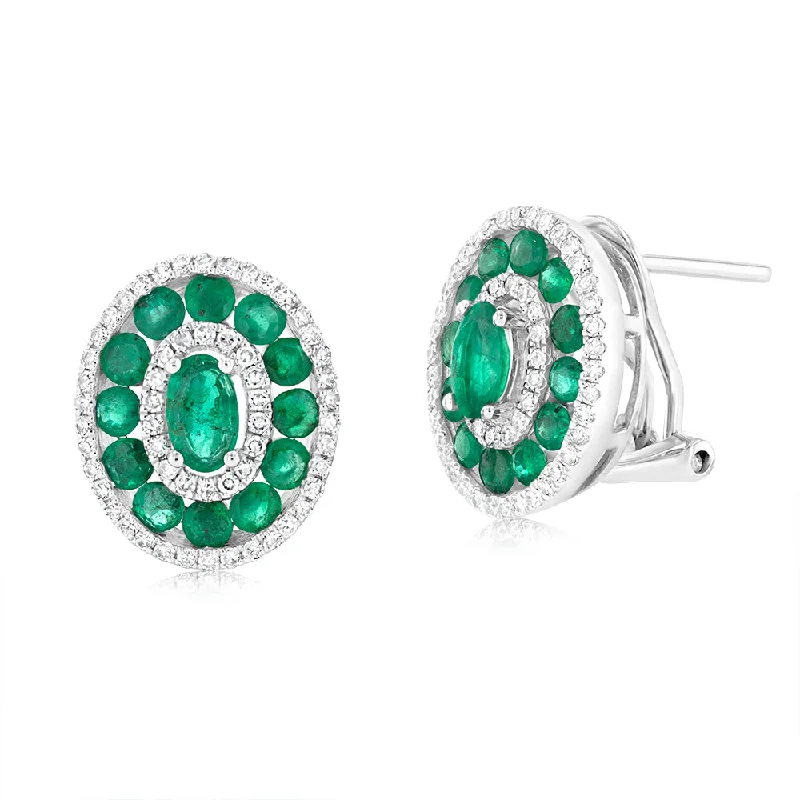 Elegant Jewelry, Affordable Luxury – Shop Now 9ct White Gold Emerald And Diamond Fancy Earrings Elegant Jewelry, Affordable Luxury – Shop Now 9ct White Gold Emerald And Diamond Fancy Earrings