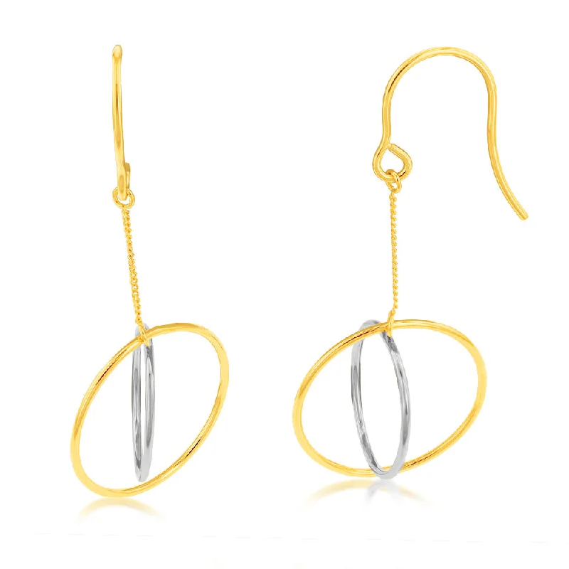 Bestselling Jewelry At Special Promotional Rates 9ct Yellow And White Abstract Circle Drop Earrings Bestselling Jewelry At Special Promotional Rates 9ct Yellow And White Abstract Circle Drop Earrings