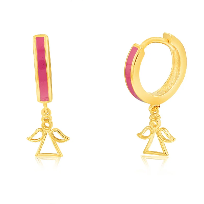 Shop Dazzling Rings, Earrings, And More At Special Discounts 9ct Yellow Gold Angel On Red Enamel Sleeper Earrings