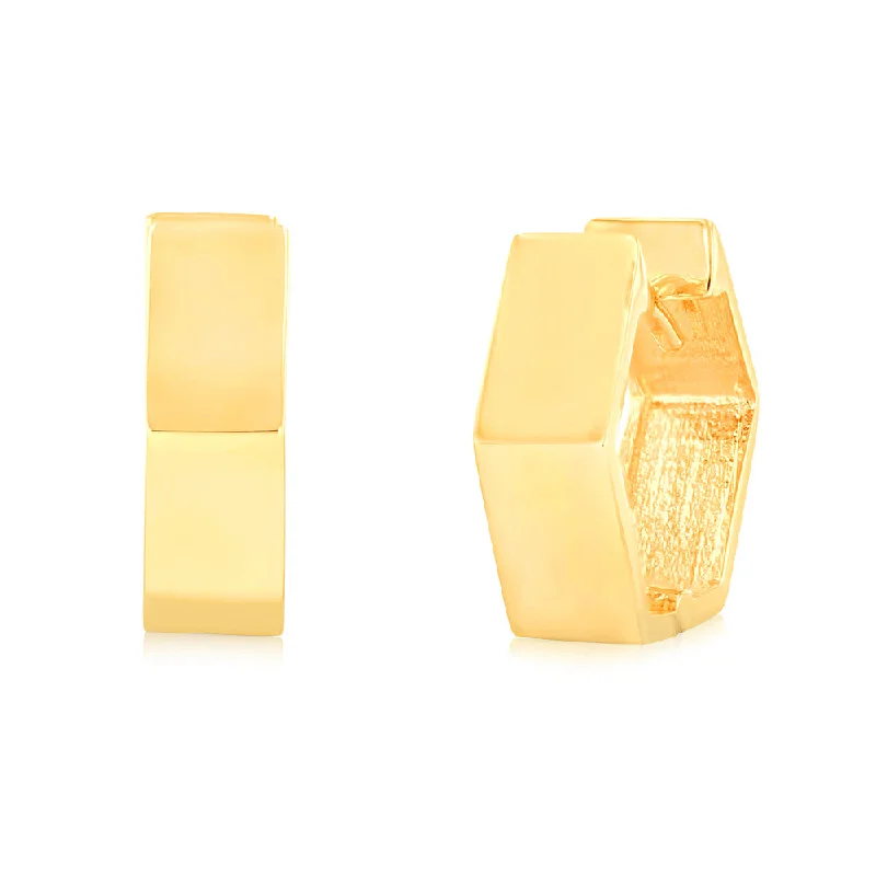 Get Your Favorite Jewelry At The Best Price 9ct Yellow Gold Broad Geometric Huggie 11.8mm Hoop Earrings Get Your Favorite Jewelry At The Best Price 9ct Yellow Gold Broad Geometric Huggie 11.8mm Hoop Earrings