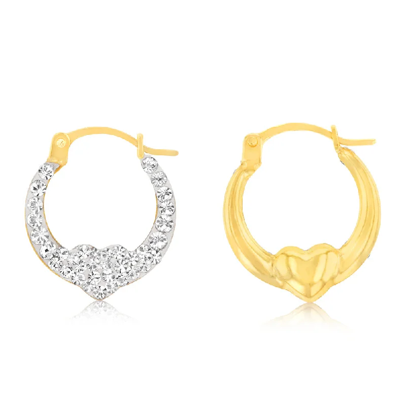 Exclusive Jewelry Sale – Grab Timeless Pieces Now 9ct Yellow Gold Crystalique Heart Creole Earrings Exclusive Jewelry Sale – Grab Timeless Pieces Now 9ct Yellow Gold Crystalique Heart Creole Earrings