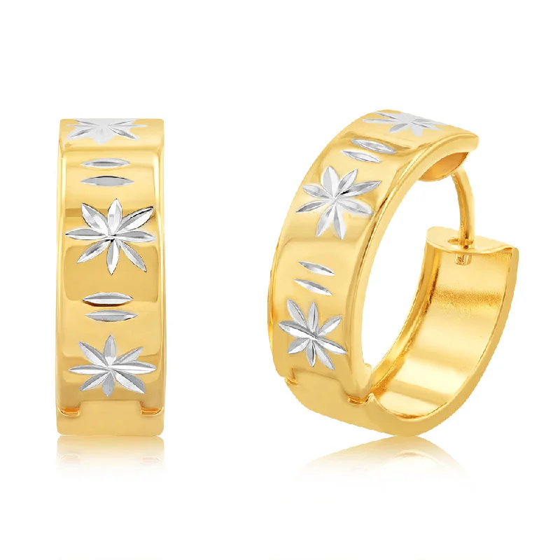 Huge Markdowns On Premium Jewelry Styles 9ct Yellow Gold Diamond Cut Patterned Broad Hoop Earrings Huge Markdowns On Premium Jewelry Styles 9ct Yellow Gold Diamond Cut Patterned Broad Hoop Earrings