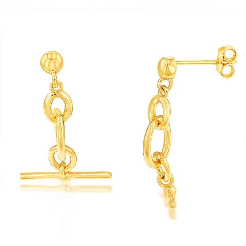 Shop Stylish Jewelry Now And Save Big 9ct Yellow Gold Fancy Links Drop Earrings
