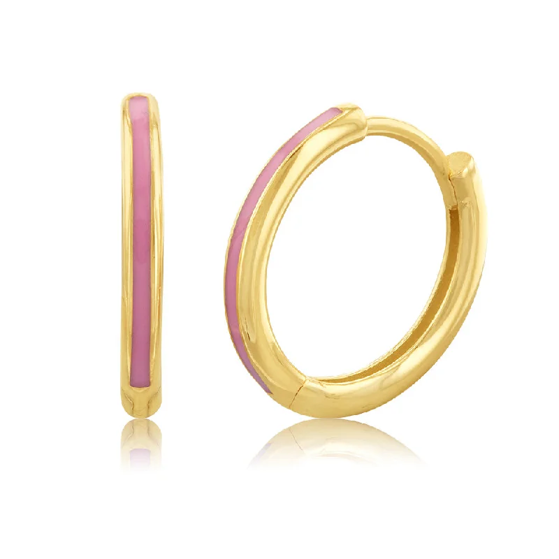 Shop Stylish Jewelry Now And Save Big 9ct Yellow Gold Pink Enamel 11mm Hoop Earrings Shop Stylish Jewelry Now And Save Big 9ct Yellow Gold Pink Enamel 11mm Hoop Earrings
