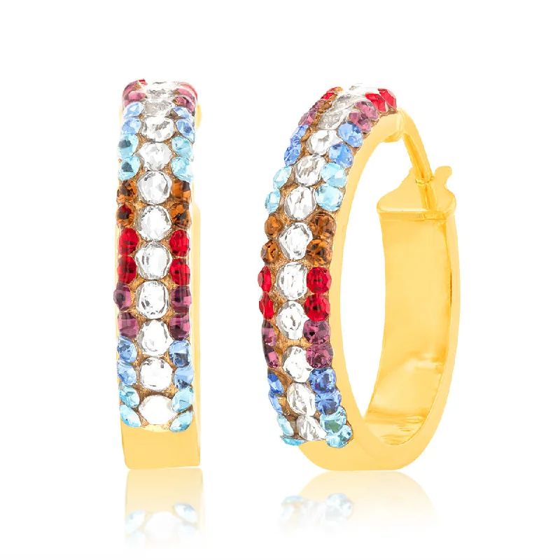Best Jewelry Sale – Shop Exclusive Designs Now 9ct Yellow Gold Silverfilled Multicolour Crystal 15mm Hoop Earrings Best Jewelry Sale – Shop Exclusive Designs Now 9ct Yellow Gold Silverfilled Multicolour Crystal 15mm Hoop Earrings